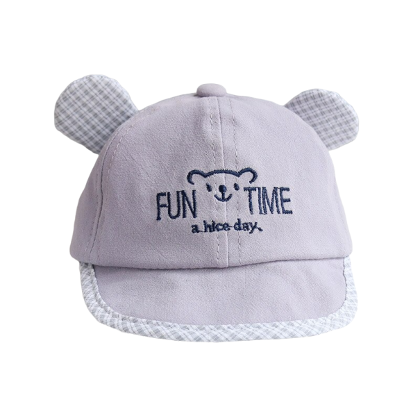 Gorra infantil con orejas gris