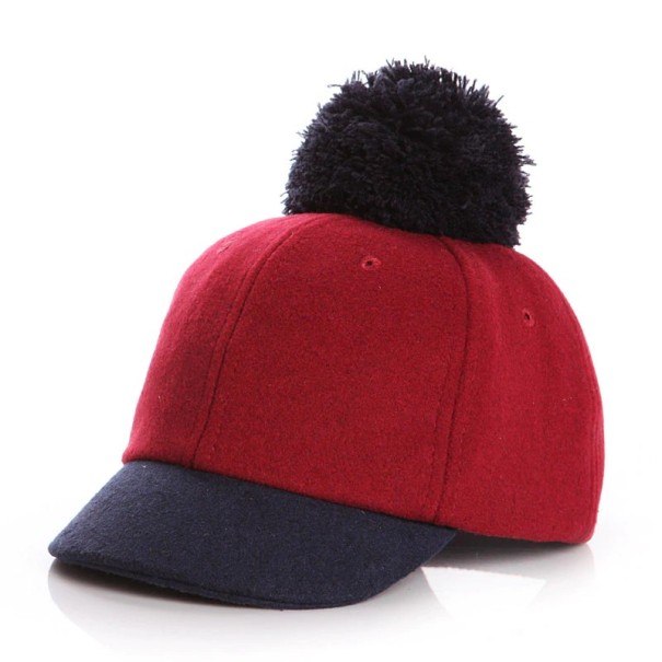 Gorra infantil con pompón J1858 rojo
