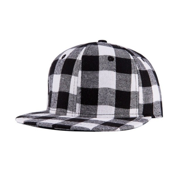 Gorra snapback a cuadros blanco