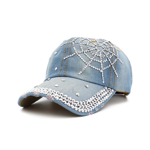 Gorra vaquera de mujer con pedrería T8 azul claro