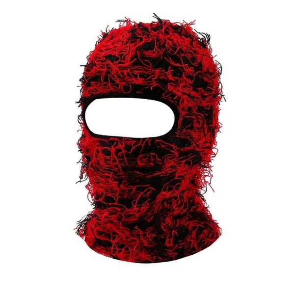 Gorro de ciclismo invernal a prueba de viento con cobertura facial completa Pasamontañas de acrílico Unisex máscara de esquí gorro térmico camuflaje para hombres y mujeres rojo