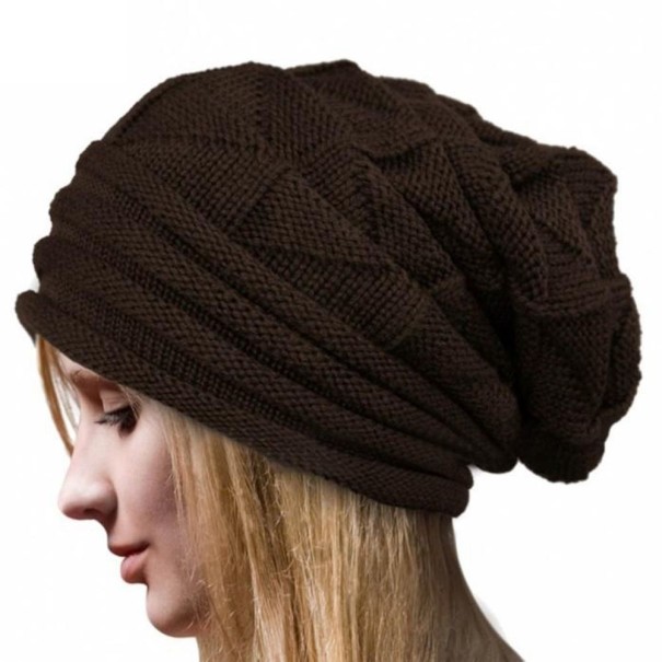Gorro de crochet para mujer marrón oscuro