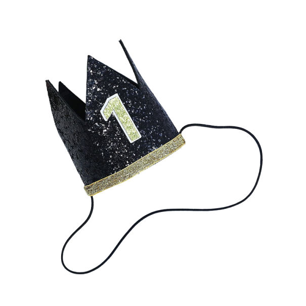 Gorro de cumpleaños 1 año 7 cm negro