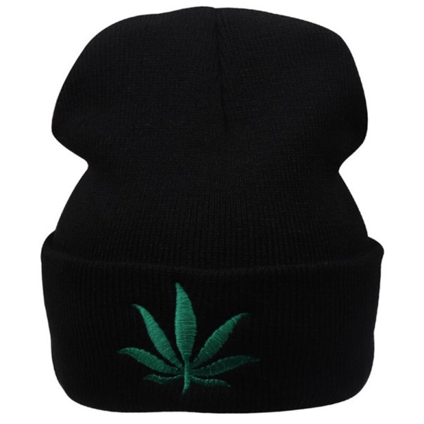 Gorro de Inverno com Estampagem de Cannabis preto