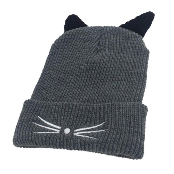 Gorro de Inverno Feminino Gato J2355 cinzento