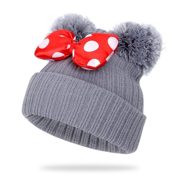 Gorro de Inverno para Crianças com Laço cinzento