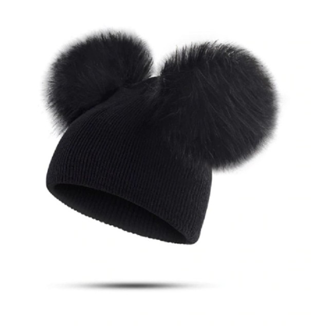 Gorro de Inverno para Crianças com Orelhas J2871 preto