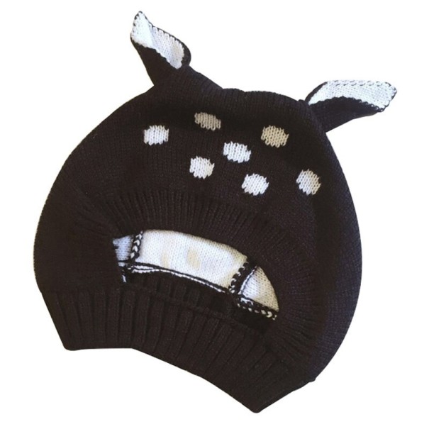 Gorro de Inverno para Crianças com Orelhas preto