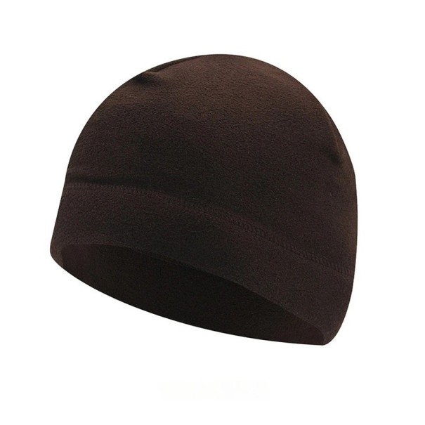Gorro de Inverno Quente e à Prova de Vento em Fleece de Poliéster para Homens castanho