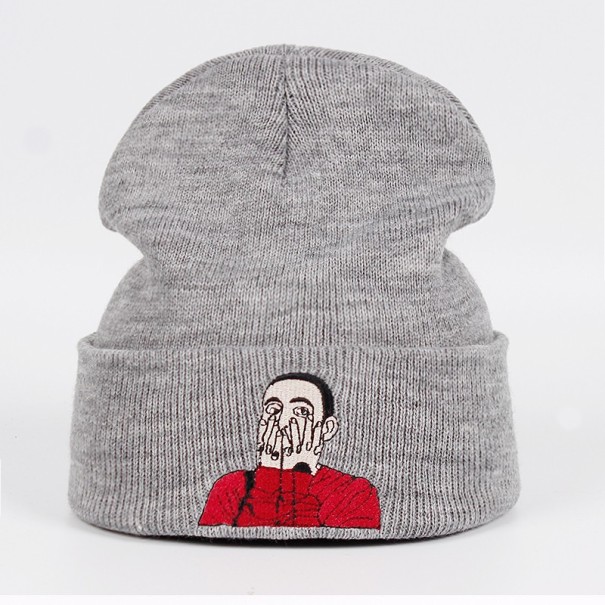 Gorro de inverno tricotado com estampado 1