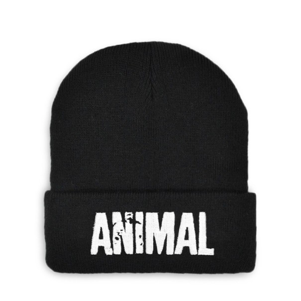 Gorro de inverno unissexo com inscrição preto