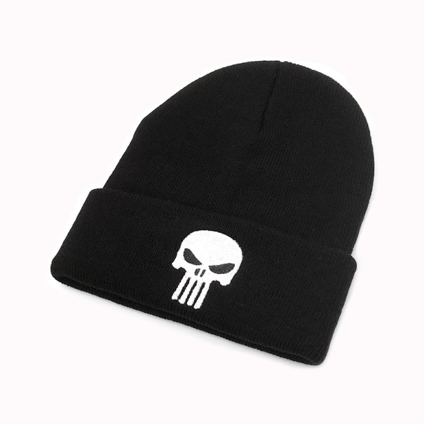Gorro de invierno con estampado de calaveras blanco