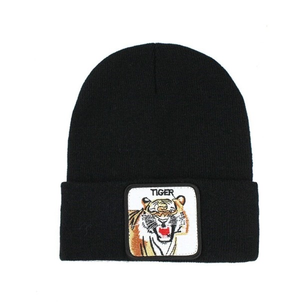 Gorro de invierno con estampado de tigre negro