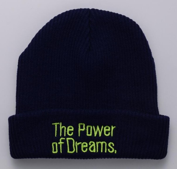 Gorro de invierno con inscripción azul oscuro Gorro de invierno con inscripción azul oscuro