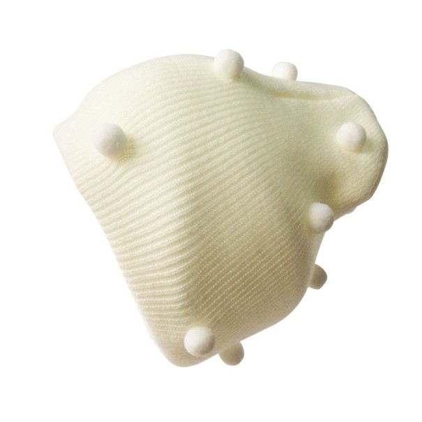 Gorro de invierno infantil con pompones blanco 1
