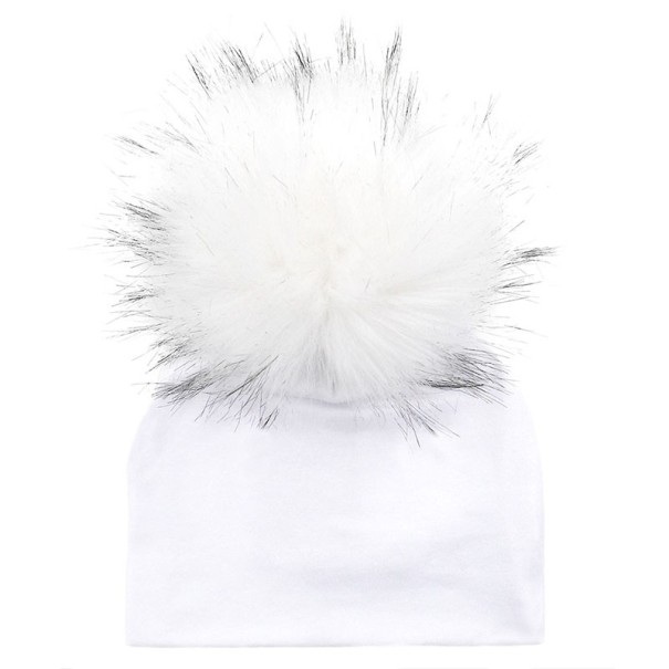 Gorro de invierno infantil con pompones J3027 blanco S