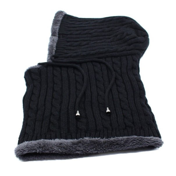 Gorro de invierno para hombre con calentador de cuello. negro