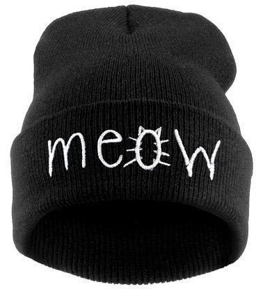 Gorro de invierno para mujer Meow J1684 negro