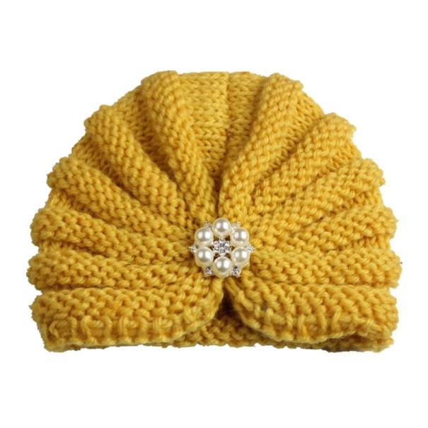 Gorro de invierno para niña con perlas amarillo Gorro de invierno para niña con perlas amarillo