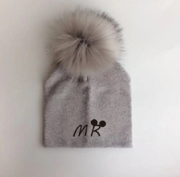 Gorro de invierno para niño MR gris 6-12 meses