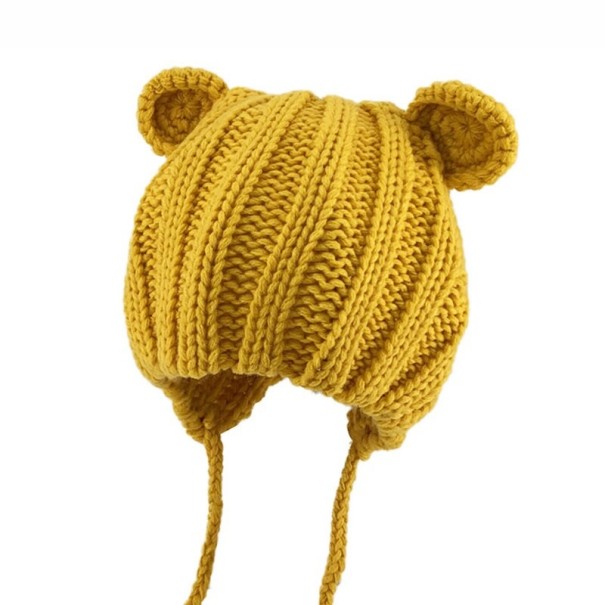 Gorro de invierno para niños con orejas amarillo
