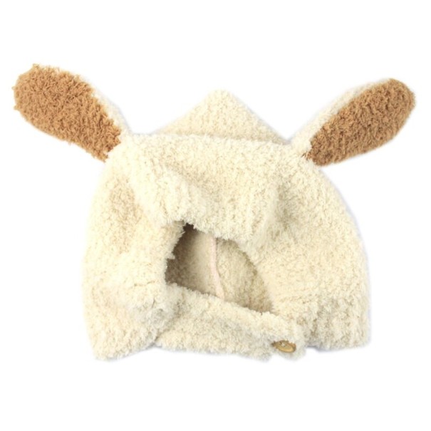 Gorro de invierno para niños con orejas de conejo beige