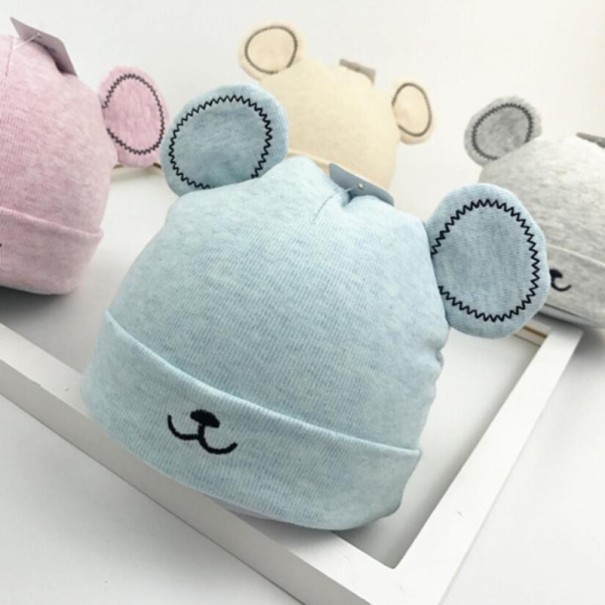 Gorro de invierno para niños con orejas J2470 azul