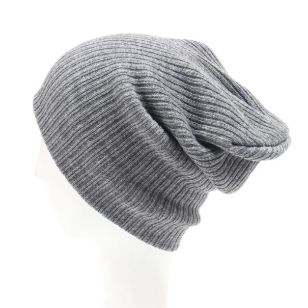 Gorro de malha de inverno J3085 cinzento