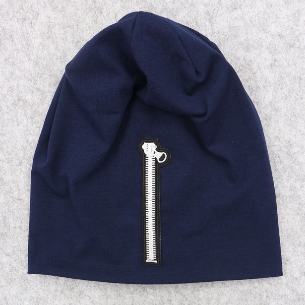 Gorro de mujer con cremallera azul oscuro