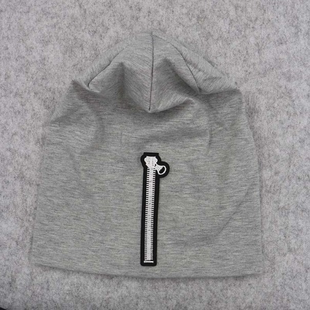 Gorro de mujer con cremallera gris claro Gorro de mujer con cremallera gris claro