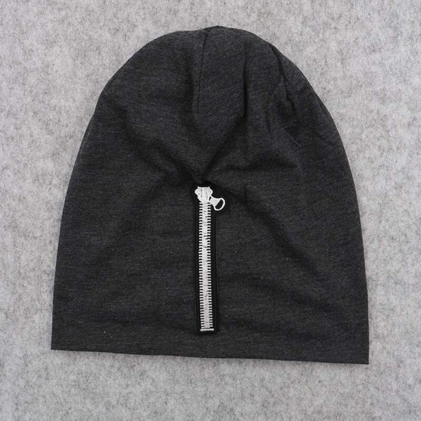 Gorro de mujer con cremallera gris oscuro