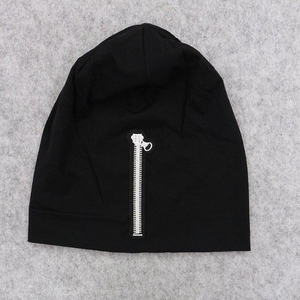 Gorro de mujer con cremallera negro