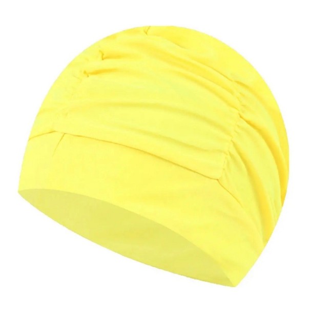 Gorro de natación de nailon Gorro de piscina impermeable Gorro de natación elástico Equipo de natación amarillo