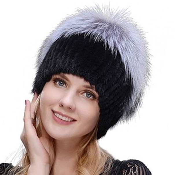 Gorro de piel de invierno para mujer A1 1