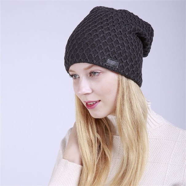 Gorro de punto de invierno para mujer Chloe gris oscuro
