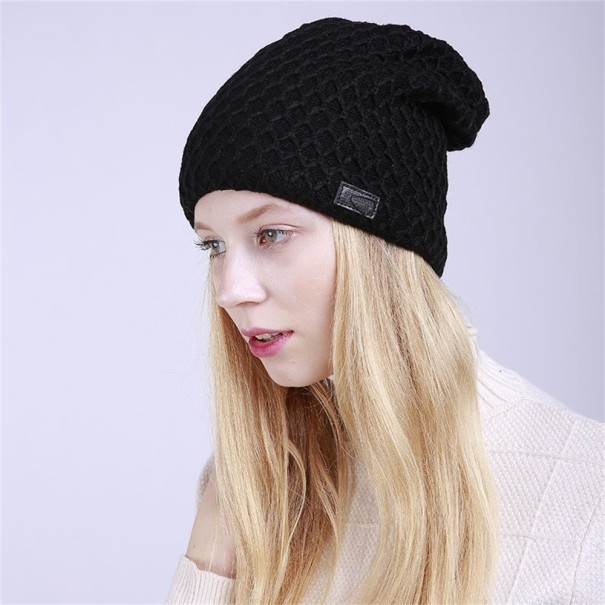 Gorro de punto de invierno para mujer Chloe negro