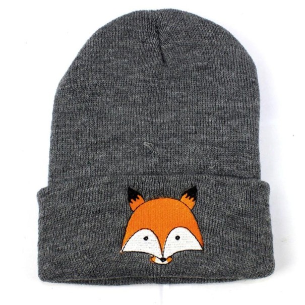 Gorro de punto infantil con zorro J2459 gris oscuro