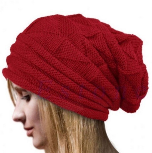 Gorro de punto para mujer J3001 rojo