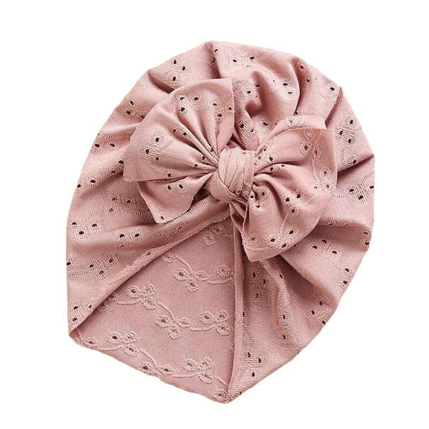 Gorro de verano para bebé con lazo rosa viejo
