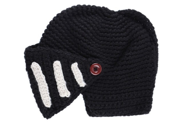 Gorro divertido masculino com cobertura para a boca preto
