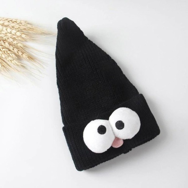 Gorro divertido para niños con ojos y lengua J2463 negro