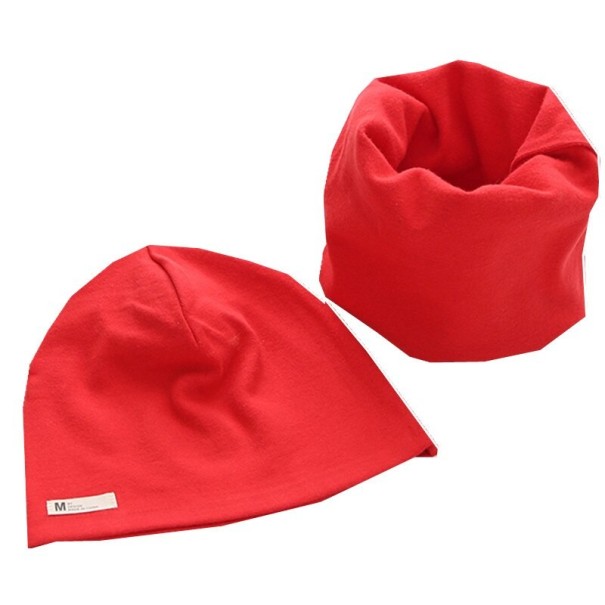 Gorro e cachecol para crianças vermelho 0-3 anos