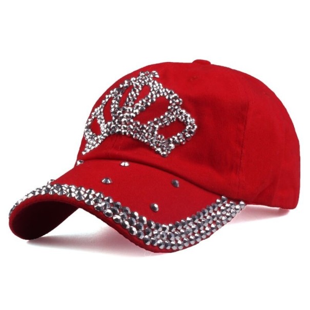 Gorro feminino com coroa vermelho
