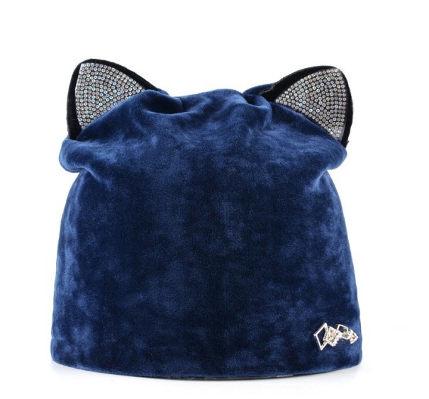 Gorro Feminino - Orelhas de Gato J2835 azul