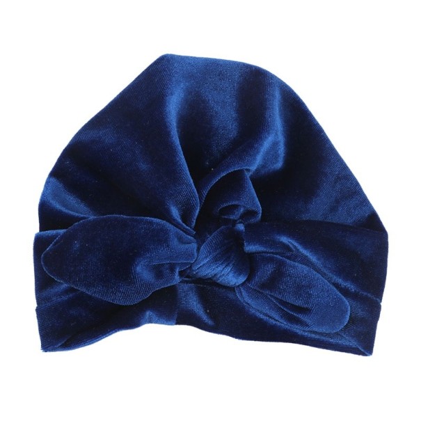 Gorro infantil com laço A1 azul escuro