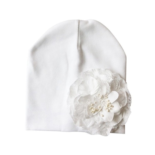 Gorro infantil con flor J3130 blanco