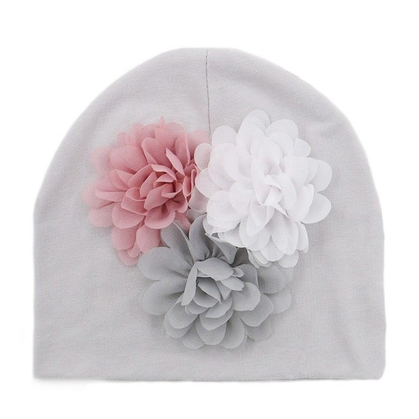 Gorro infantil con flores Rosa gris claro Gorro infantil con flores Rosa gris claro