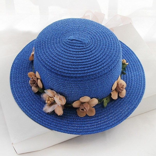 Gorro infantil con flores T862 azul