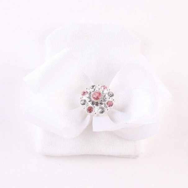 Gorro infantil con lazo Beth blanco