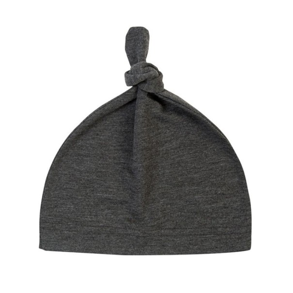 Gorro infantil con nudo gris oscuro